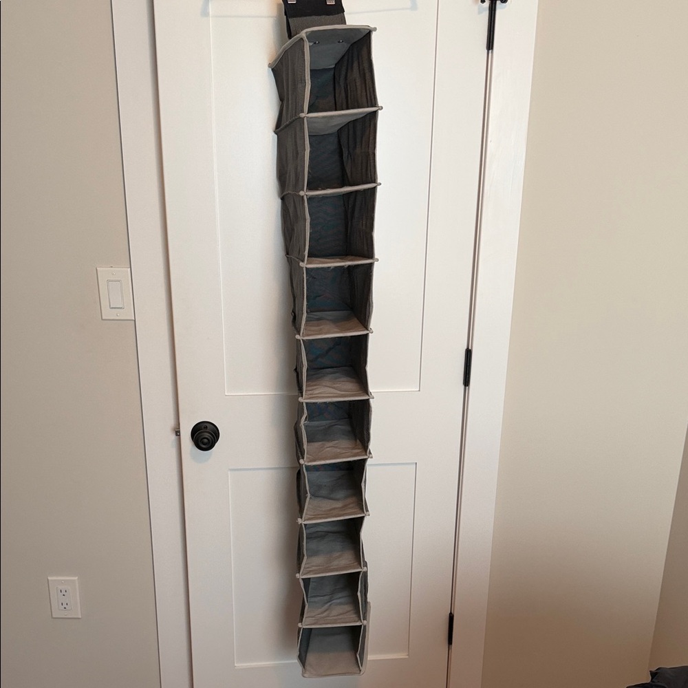 Shoe Storage with Velcro Hanging Mechanism. Hold 10 pairs of shoes.